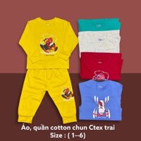 áo quần cotton mùa thu bé trai