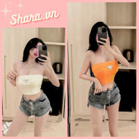 Áo Quây Cúp Ngực Croptop Logo Tam Giác Nhiều Màu Shara SR922 KT Áo Ống Nữ Dáng Ngắn Body Chuẩn Form Siêu Tôn Dáng