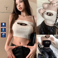 Áo Quây Không Tay Crotop Dáng Ôm Dệt Kim Gân Khoét Ngực Logo Siêu Chất Dễ Phối Đồ Phù Hợp Với Mọi Lứa Tuổi Tongkhominhan