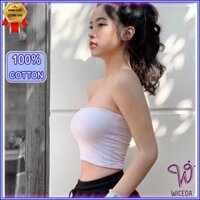 Áo quây ngực croptop len tăm.Áo ống 100% cotton chất siêu mịn siêu mát 2 màu đen và trắng AT901