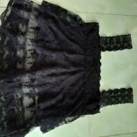 Áo ren 2 tầng màu đen và nude