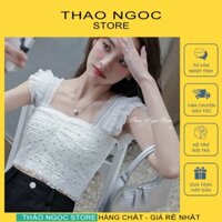 Áo ren bèo tầng đính đá tay cánh tiên (có sẵn, hình thật) THẢO NGỌC STORE