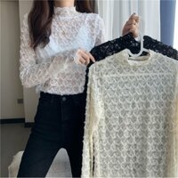 Áo ren cổ lọ hoạ tiết vảy cá REN01