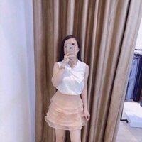 Áo ren cổ nơ