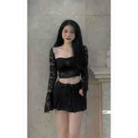 ÁO REN CỔ VUÔNG CÓ MÚT NGỰC