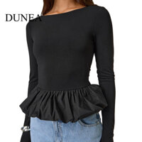 Áo ren dài tay cổ tròn gợi cảm DUNEA dành cho nữ