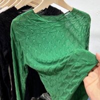 Áo ren dài tay Niche mỏng vừa vặn cho nữ