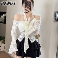 Áo ren lệch vai thanh lịch dành cho nữ kèm váy Petti