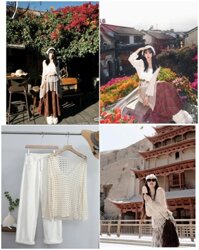 Áo ren lưới cổ tim 15452