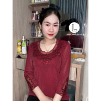 Áo ren màu đỏ ép đá siêu sang Hàng cao cấp Giá 220k Hàng xịn Chất liệu ren cao cấp