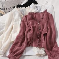 áo ren nữ dài tay cổ bèo