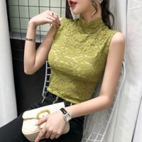 Áo ren sát nách cổ cao