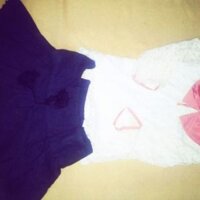 Áo ren tay lửng, cổ cột nơ