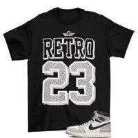 Áo Retro 23 Jordan 1 Retro High OG White Cement Elephant Print Sneaker Matching