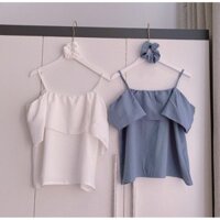 Áo rớt vai bèo kèm cột tóc