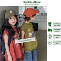 Áo sát nách cho bé trai bé gái 3-10 tuổi, áo tanktop cho bé in hình siêu dễ thương phong cách Hàn Quốc