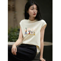 Áo sát nách không tay mặc hè, Áo thun nữ sát nách tanktop phông cách Hàn Quốc ALICEVN, Chất cotton cao cấp