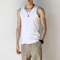 áo sát nách nam áo gymshark Áo ba lỗ áo không tay có dây đeo vai mỏng mẫu mỏng mùa hè cho nam áo phông không tay lụa băng màu đen thể dục thể thao