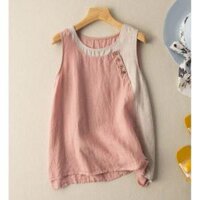 áo sát nách nữ mùa hè - chất đũi nhăn cực mềm, mát - màu sắc kiểu dáng mới lạ SP9 - Trắng,Size L 50-60kg