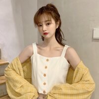 Áo sát nách phối hàng nút xinh xắn kiểu hàn quốc cho nữ Chất Đẹp