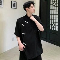 Áo shanghai nam nữ vạt chéo nút tàu