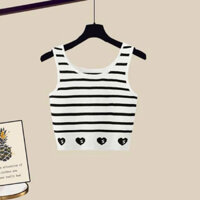(Áo siêu cấp) Áo sát Nách form ngắn croptop kẻ sọc hottrend đơn giản basic