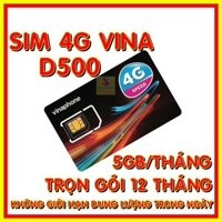 AO Sim 4G Vinaphone D500 trọn gói 1 năm ko nạp tiền - Gói 5GB/tháng miễn phí trong 12 tháng - Xài thả ga ko lo về giá 25