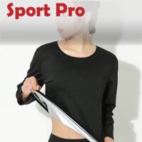 Áo Sinh Nhiệt Giảm Mỡ Bụng SPORT PRO  Tay Dài Cho Cả Nam Nữ, Tăng Cường Đốt Mỡ, Đổ Mồ Hôi, Ép Cân Nhanh ( Full Bạc )