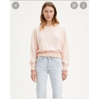 Áo smocked sweatshirt Levi's VNXK sweater crop top bo chun tay Levi xuất khẩu dư xịn màu hồng và đen