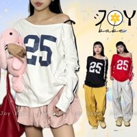 Áo số áo lệch vai tay dài Y2K JOY BABE phông form rộng Blockcore Jersey thun oversize D ATRD 4