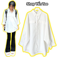 Áo sơ mi 2 túi dài tay from rộng chất mát Yến Tee , mặc đi học , đi chơi , thiết kế dáng rộng dễ phối đồ