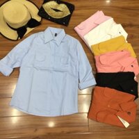 Áo sơ mi 2 túi nắp hàng nhập, vải kate mịn