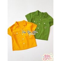 Áo sơ mi 2 túi ngực Kangol 2 màu cho bé Nga Fish S11k1