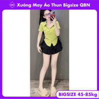 Áo SƠ MI 2 TÚI -Tay Ngắn Bigsize 45-85kg, Chất TĂM LẠNH Mềm Mịn, Thoáng Khí,- MS28