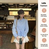 Áo Sơ Mi, Áo Kiểu Nữ Cổ Sen Tay Bồng Vạt Bèo Dây Rút Bo Eo Ap271 - lolla fashion