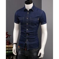 áo sơ mi, áo sơ mi jean nam, áo sơ mi bò nam cực chất và ngầu, phom ôm body cá tính và khỏe khoắn năng động - N48