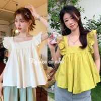 Áo Sơ Mi Babydoll Bigsize Tay Cánh Tiên Bigsize Nữ Chất Vải Lụa Chéo Phong Cách Tiểu Thư SM32