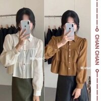 Áo sơ mi babydoll tay dài xinh xắn nhiều màu