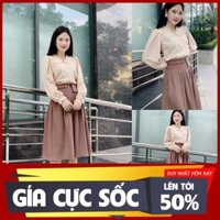 Áo sơ mi be tây cổ tròn lá V1665 - DVC Dolce Viva Colection Authentic (Kèm ảnh thật trải sàn do shop tự chụp) * 👑