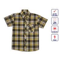 Áo sơ mi bé trai tay ngắn chất nỉ dễ phối đồ với kaki quần sọt VRN02 - cho bé từ 30kg đến 44kg