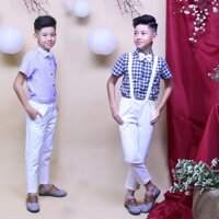 Áo sơ mi bé trai tay ngắn linen mặc siêu thoáng mát cho bé đi tiệc Jadiny