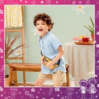 Áo sơ mi bé trai xanh dương cổ Tàu chất linen đũi mềm mịn mát hè thu MamLa