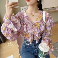 Áo sơ mi bèo cổ tim siêu xinh