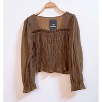 Áo sơ mi bèo nhún kiểu tiểu thư của Hàn Quốc- 2 Hand (Size L)