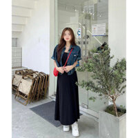 Áo Sơ Mi Bò Cộc Tay Dáng Croptop Form Rộng Phong Cách Hàn Quốc M3040 - Lolla Fashion