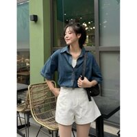 Áo Sơ Mi Bò Cộc Tay Đuôi Tôm Nhiều Màu Lựa Chọn Hàng Quảng Châu M3325 - lolla fashion