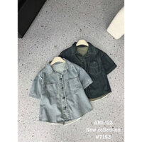 Áo sơ mi bò cộc tay form vừa hàng QCL1