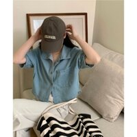 Áo Sơ Mi Bò Cộc Tay Ngắn Crt Phong Cách Hàn AP3172