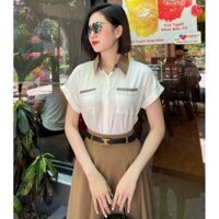 Áo Sơ Mi Bò Giấy Lụa Quảng Châu Cao Cấp Phối Màu