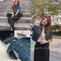 Áo sơ mi bò nữ nắp túi cổ bẻ thời trang hottrend #01